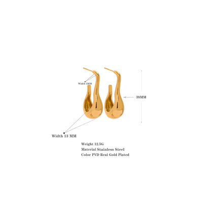 Elysium Statement Metal Geometric Stainless Steel Waterproof Unusual Earrings Personalized 18k Gold Color Fashion Jewelry Women