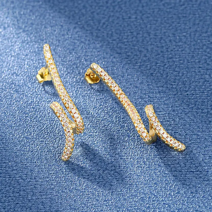 925 Silver Women Hoop Earrings Fashion Pendientes Gift For Female Girl Sparkling Pave CZ U Heart Shape Star Moon Earring E1258