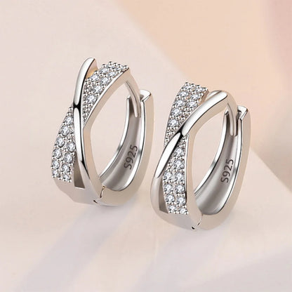 925 Sterling Silver Bow Pattern Stud Earrings For Women Girls Wedding Dating Engagement Jewelry Accessory Hot Sale