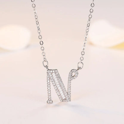 New 925 Sterling Silver 26 letter necklace Personal name handmade jewelry For Women Wedding Charm Fashion