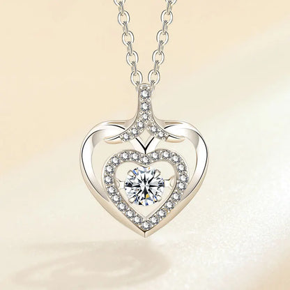 925 Sterling Silver Big Color Stone Pendant Chain Light Crystal Necklace for Women Excellent Jewelry Collarbone Chain 7355