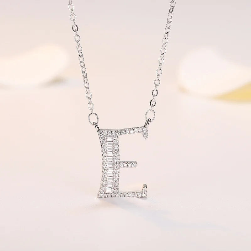 New 925 Sterling Silver 26 letter necklace Personal name handmade jewelry For Women Wedding Charm Fashion