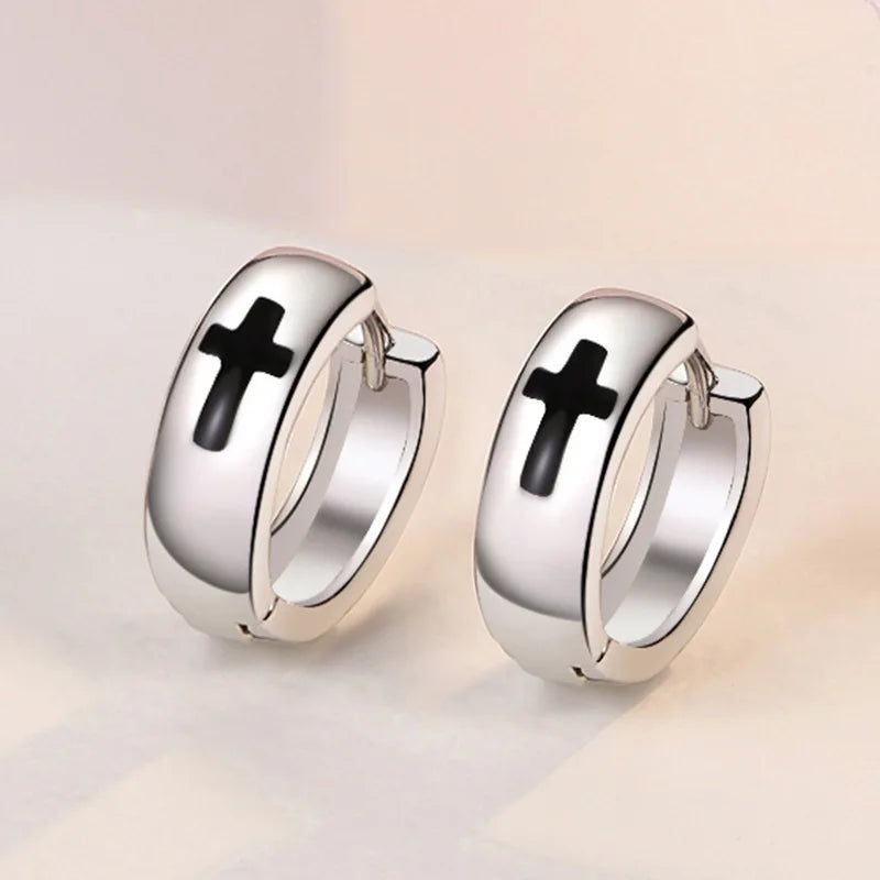 925 Sterling Silver Earrings For Women Original Charm Double Hoop Earrings Pave CZ Fine Engagement Anniversary Jewelry Gift