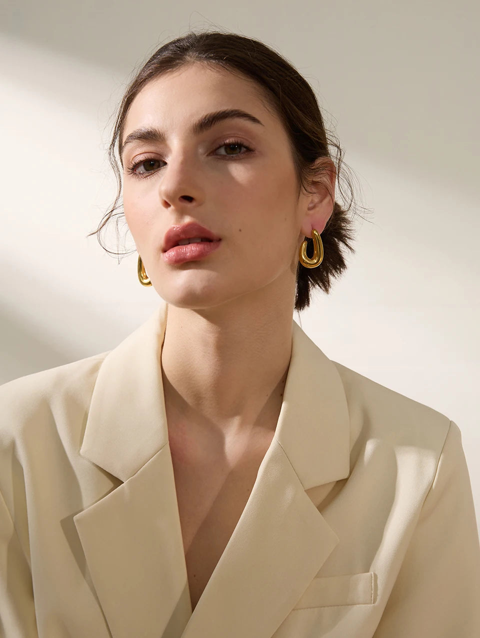 Elysium 316l Stainless Steel Geometric Textured Stud Earrings Prevent Allergy 18K PVD Plated Metal Simple Jewelry for Women Gift