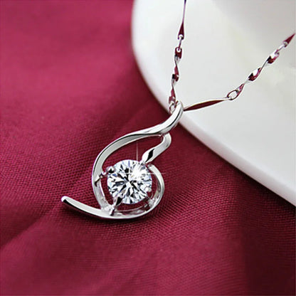 New 925 Sterling Silver Necklace For Women Round Pendent Sparkling Pave CZ Necklace Fashion Anniversary Birthday Jewelry Gifts