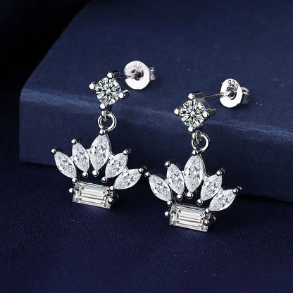 925 Sterling Silver Jewelry Women Fashion Cute Tiny Clear Crystal CZ Stud Earrings Gift for Girls Teens Lady E001