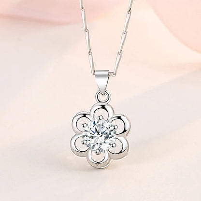 925 Sterling Silver Necklace For Women Round Pendent Sparkling Pave CZ Necklace Fashion Anniversary Birthday Jewelry Gifts