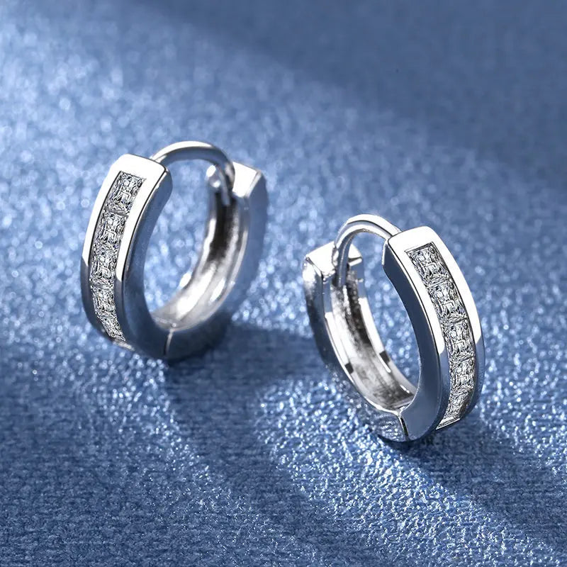 Fine Jewelry 925 Sterling Silver Earrings Inlaid With Zircon Crystal Flower Earrings Charm Jewelry For Women Gift Engagement