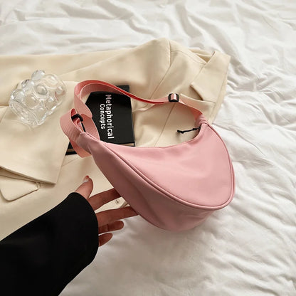 Simple Design Women's Messenger Bag Fashion Ladies Nylon Hobos Small Shoulder Bags Vintage Female Girls Purse Cloth Handbags