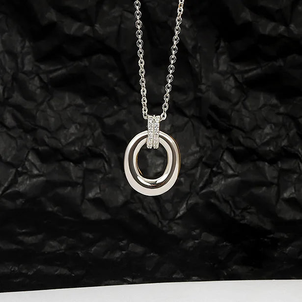 925 Sterling Silver Big Color Stone Pendant Chain Light Crystal Necklace for Women Excellent Jewelry Collarbone Chain 7355