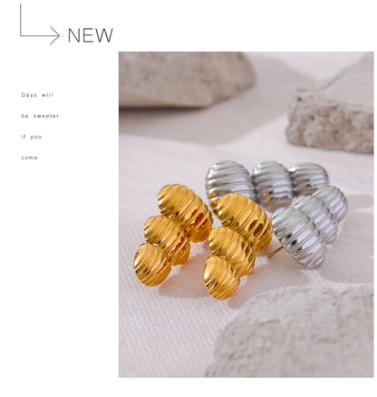 Elysium Big Promotion Stainless Steel Metal Geometric Statement Big Stud Earrings 18K PVD Plated Fashion Jewelry Wholesale