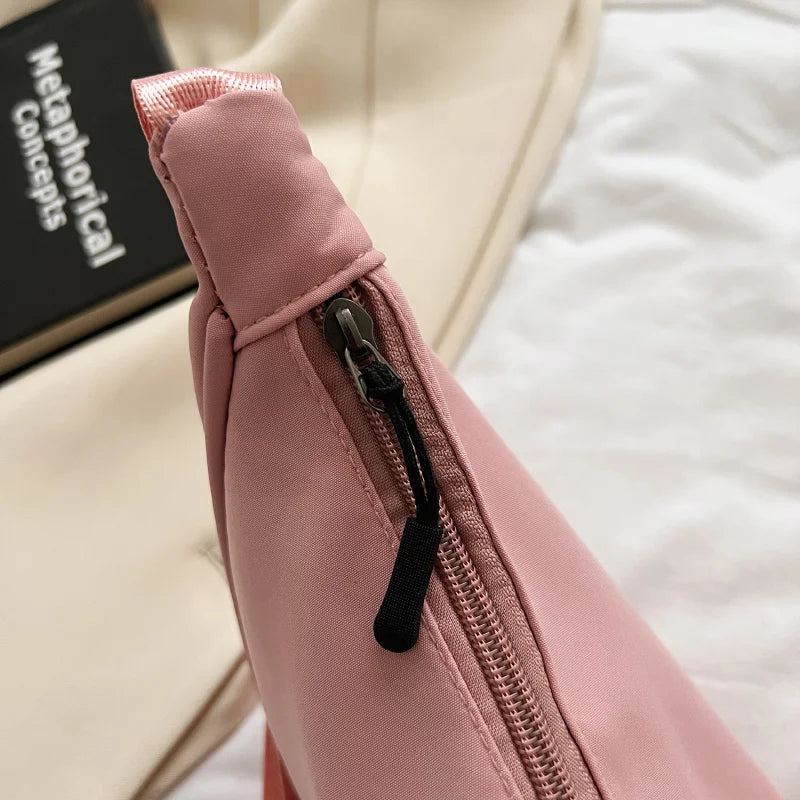 Simple Design Women's Messenger Bag Fashion Ladies Nylon Hobos Small Shoulder Bags Vintage Female Girls Purse Cloth Handbags