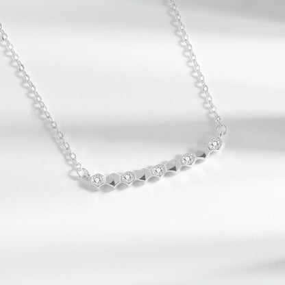 925 Sterling Silver Big Color Stone Pendant Chain Light Crystal Necklace for Women Excellent Jewelry Collarbone Chain 7355