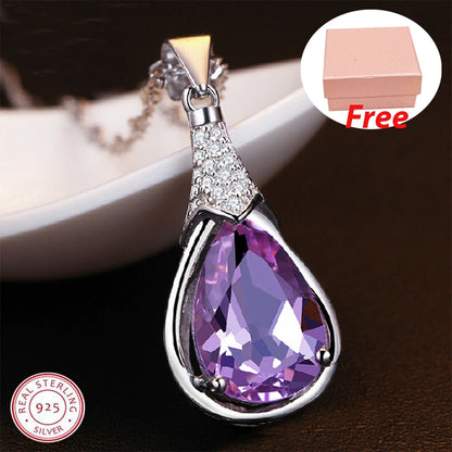 925 Sterling Silver Winter Collection Sparkling Love Necklace Fit DIY Women Fashion Original Jewelry Gift
