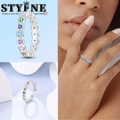 Ring 925 Sterling Silver Heart, Red, Pink, White, Blue Ring for Women Holiday Jewelry Gift