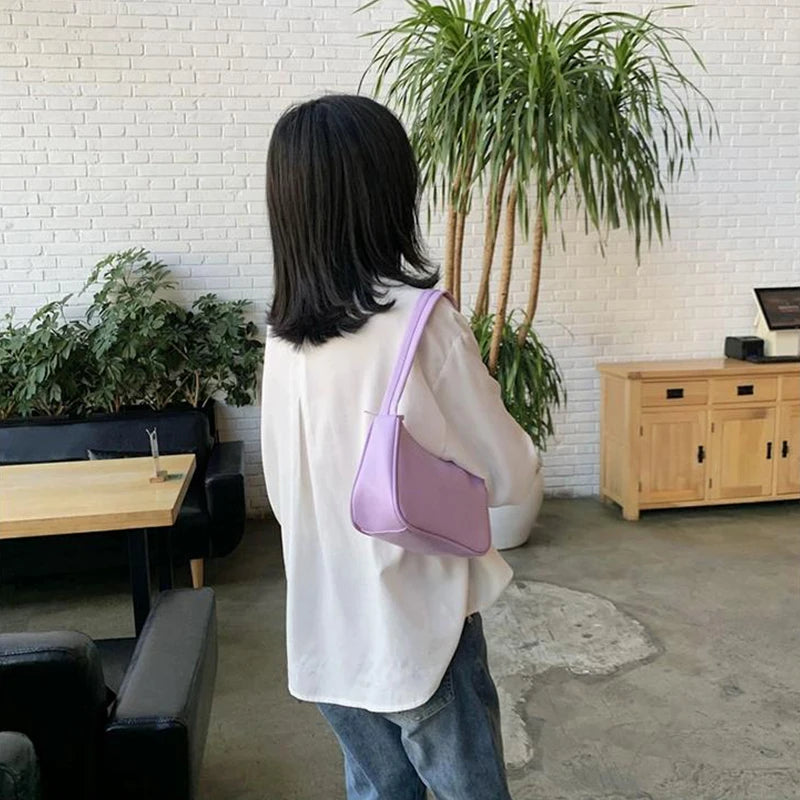 Women Underarm Bag Fashion PU Leather Crossbody Bag Trend Handbag Girl Small Shoulder Bags