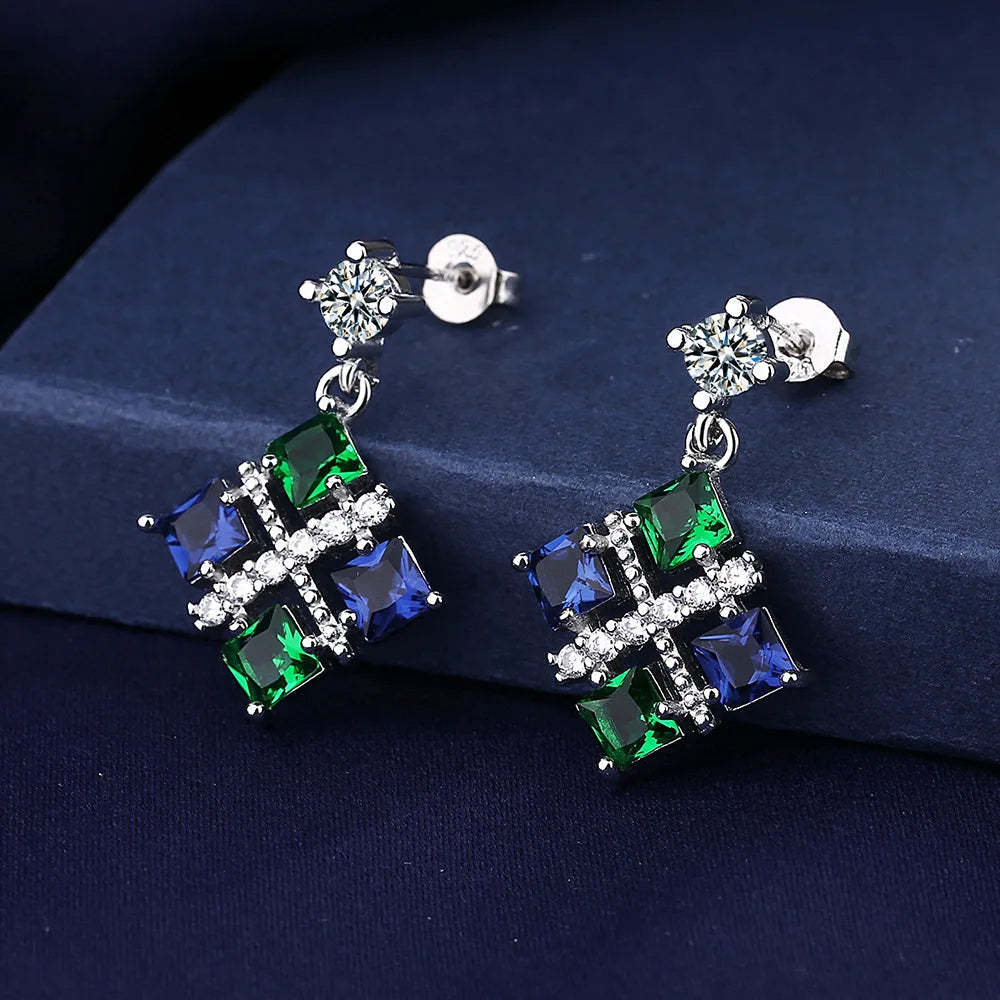 Fine Jewelry 925 Sterling Silver Earrings Inlaid With Zircon Crystal Flower Earrings Charm Jewelry For Women Gift Engagement