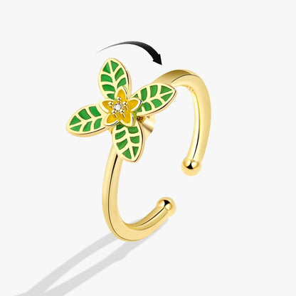 ELYSIUM sunflower fidget ring – rotating relief for daily stress.