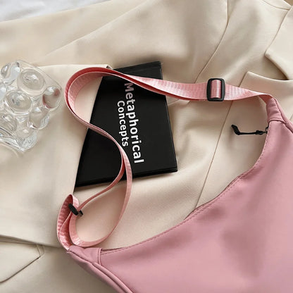 Simple Design Women's Messenger Bag Fashion Ladies Nylon Hobos Small Shoulder Bags Vintage Female Girls Purse Cloth Handbags