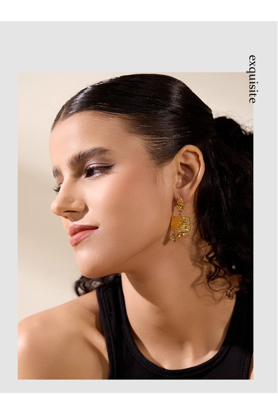 Elysium 316l Stainless Steel Square Geometric Dangle Earrings Delicate Cubic Zirconia Temperament Fashion France Jewelry Women