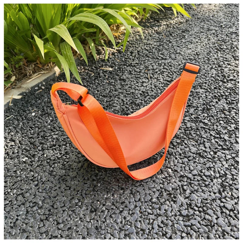 Simple Design Women's Messenger Bag Fashion Ladies Nylon Hobos Small Shoulder Bags Vintage Female Girls Purse Cloth Handbags