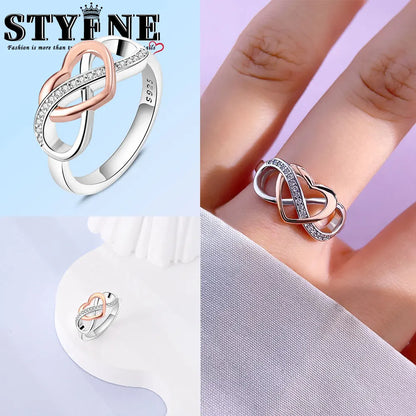 Ring 925 Sterling Silver Heart, Red, Pink, White, Blue Ring for Women Holiday Jewelry Gift