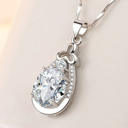 925 Sterling Silver Necklace For Women Round Pendent Sparkling Pave CZ Necklace Fashion Anniversary Birthday Jewelry Gifts