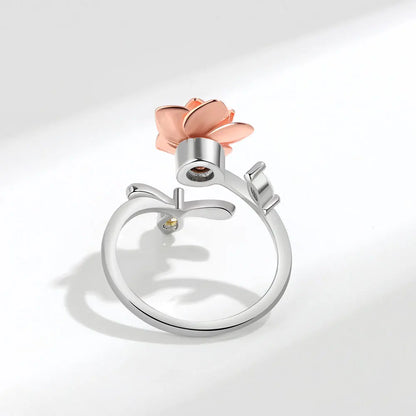 Shining Crystal Sunflower And Bee Fidget Spinner Rings For Women Anti Anxiety Control Anti Stress Rotating Ring Girls Gift