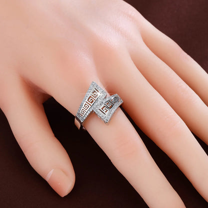 Ladies Personality Geometric Ring Women Elegance Zircon Ring