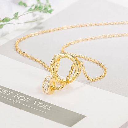 New 925 Sterling Silver Necklace For Women Round Pendent Sparkling Pave CZ Necklace Fashion Anniversary Birthday Jewelry Gifts