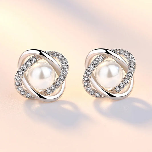 925 Sterling Silver New Woman Fashion Jewelry High Quality Blue Pink White Purple Crystal Zircon Hot Selling Earrings H009