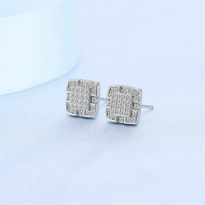 925 Silver Women Hoop Earrings Fashion Pendientes Gift For Female Girl Sparkling Pave CZ U Heart Shape Star Moon Earring E1258