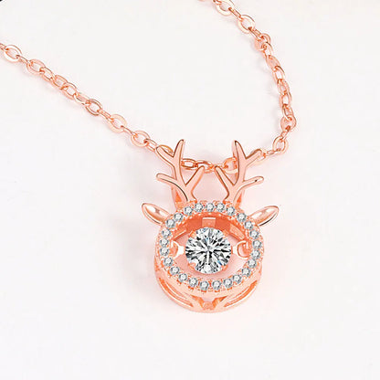 925 Sterling Silver Big Color Stone Pendant Chain Light Crystal Necklace for Women Excellent Jewelry Collarbone Chain 7355