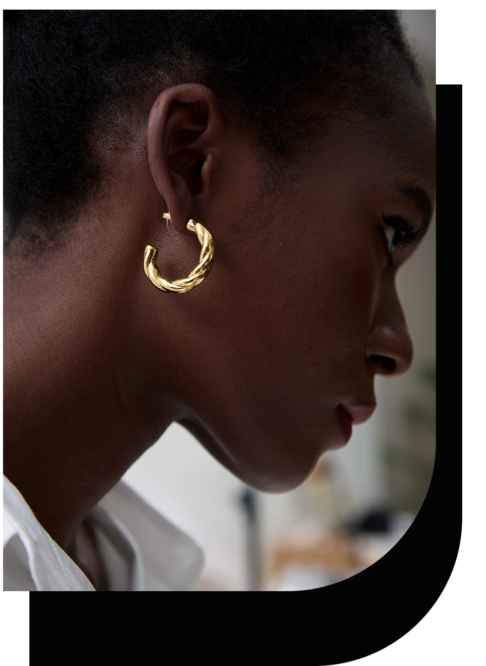 Elysium Stainless Steel C Shape Geometric Twisted Unusual Earrings Gold Silver Color Metal Women Daily Wear Jewelry High Quality