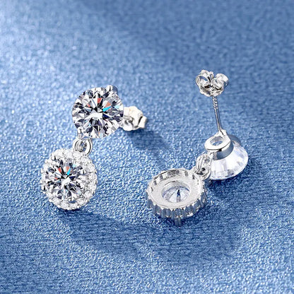 925 Sterling Silver Jewelry Women Fashion Cute Tiny Clear Crystal CZ Stud Earrings Gift for Girls Teens Lady E001