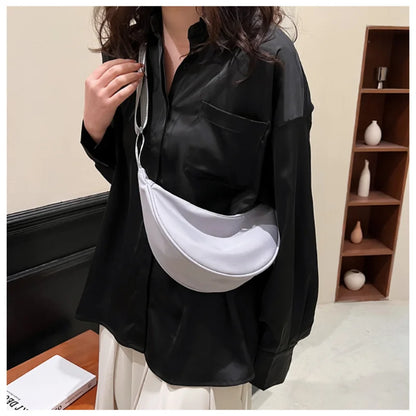 Simple Design Women's Messenger Bag Fashion Ladies Nylon Hobos Small Shoulder Bags Vintage Female Girls Purse Cloth Handbags