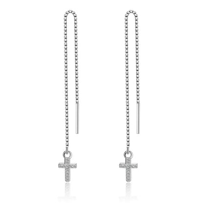 925 Sterling Silver Earrings For Women Original Charm Double Hoop Earrings Pave CZ Fine Engagement Anniversary Jewelry Gift