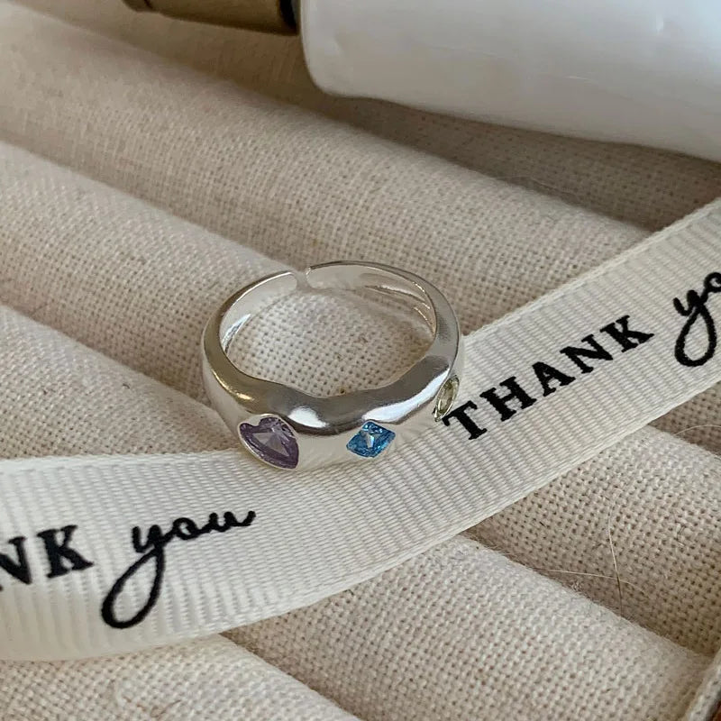 925 Sterling Silver Geometric Multilayer Round Bead Ring Female Fashion Punk Temperament Prevent Allergy Charm Jewelry