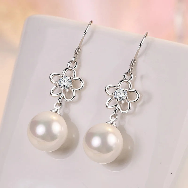 925 Sterling Silver Earrings For Women Original Charm Double Hoop Earrings Pave CZ Fine Engagement Anniversary Jewelry Gift