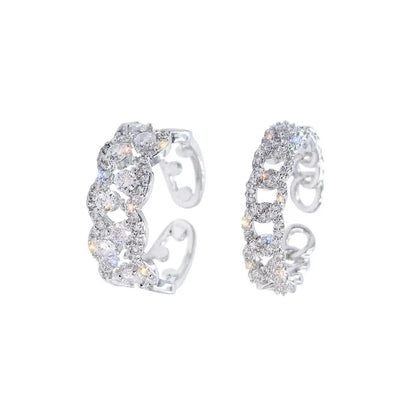 925 Sterling Silver Geometric Multilayer Round Bead Ring Female Fashion Punk Temperament Prevent Allergy Charm Jewelry