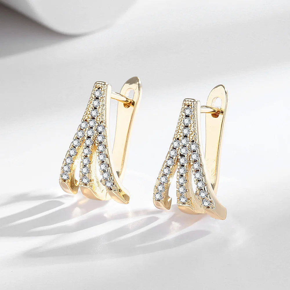 925 Sterling silver needle Earrings Fashion High Quality Jewelry Double Row Crystal Zircon Round Stud H570