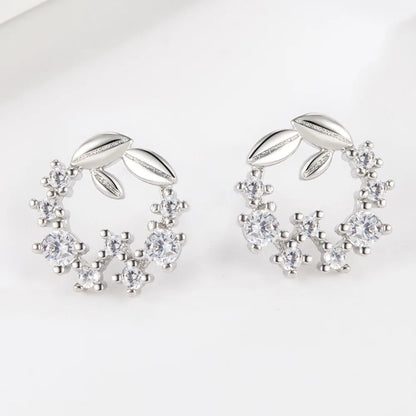 925 Sterling Silver Jewelry Women Fashion Cute Tiny Clear Crystal CZ Stud Earrings Gift for Girls Teens Lady R003