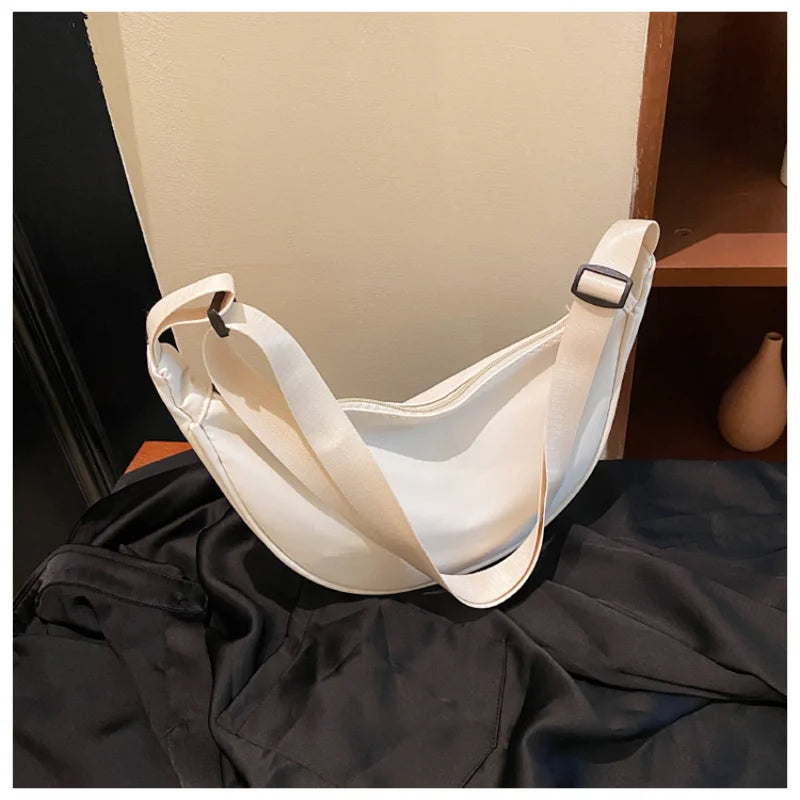 Simple Design Women's Messenger Bag Fashion Ladies Nylon Hobos Small Shoulder Bags Vintage Female Girls Purse Cloth Handbags