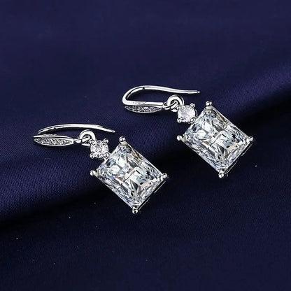 Fine Jewelry 925 Sterling Silver Earrings Inlaid With Zircon Crystal Flower Earrings Charm Jewelry For Women Gift Engagement