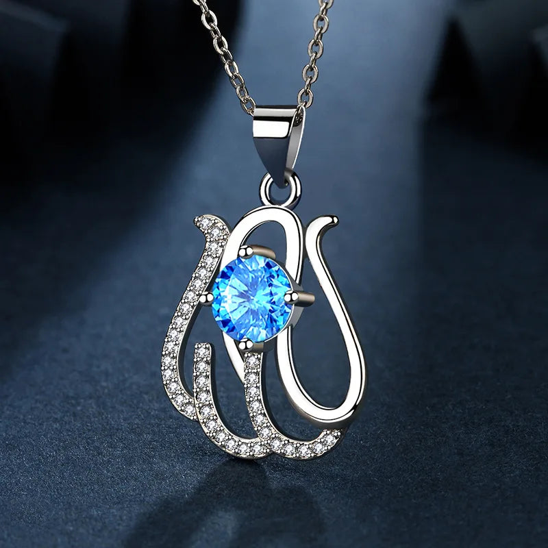 925 Sterling Silver Necklace For Women Round Pendent Sparkling Pave CZ Necklace Fashion Anniversary Birthday Jewelry Gifts