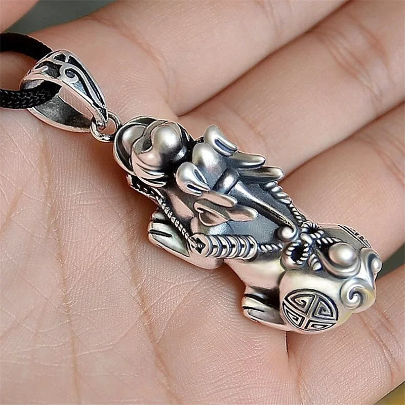 925 Sterling Silver Big Stone Pendant Chain Light Natural Amethyst Necklace for Woman Girl Excellent Jewelry