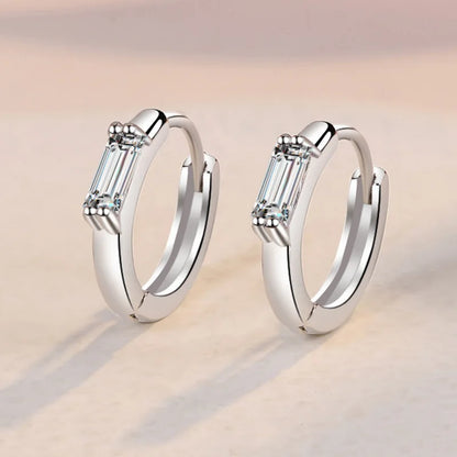 925 Sterling Silver Earrings For Women Original Charm Double Hoop Earrings Pave CZ Fine Engagement Anniversary Jewelry Gift