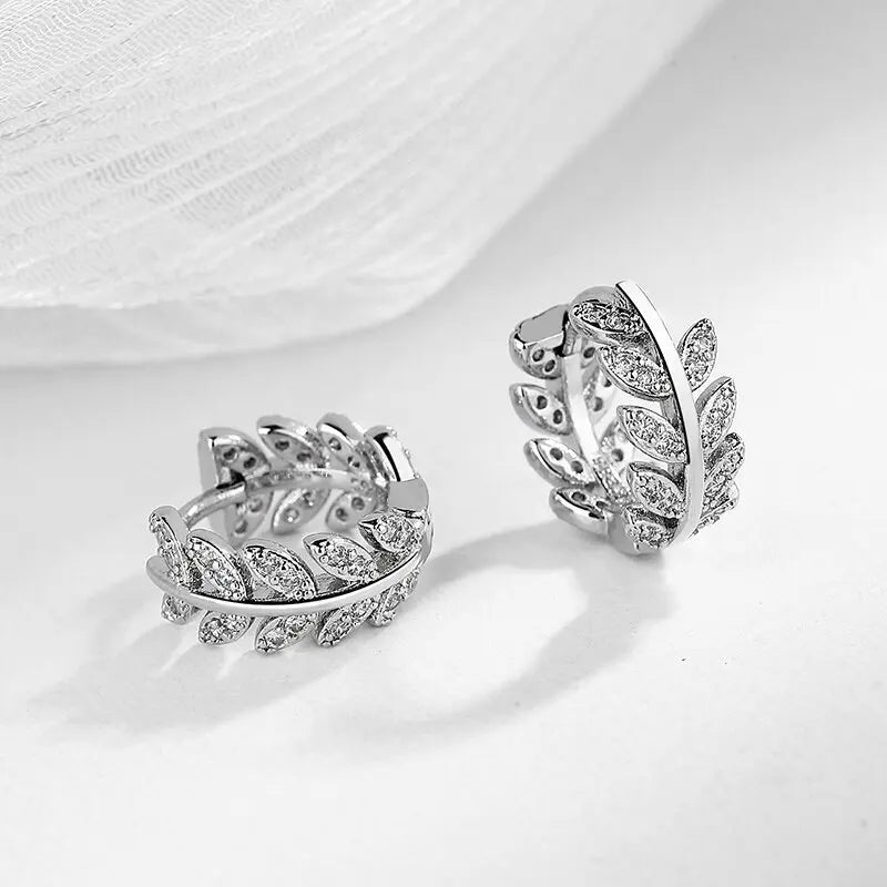 Fine Jewelry 925 Sterling Silver Earrings Inlaid With Zircon Crystal Flower Earrings Charm Jewelry For Women Gift Engagement