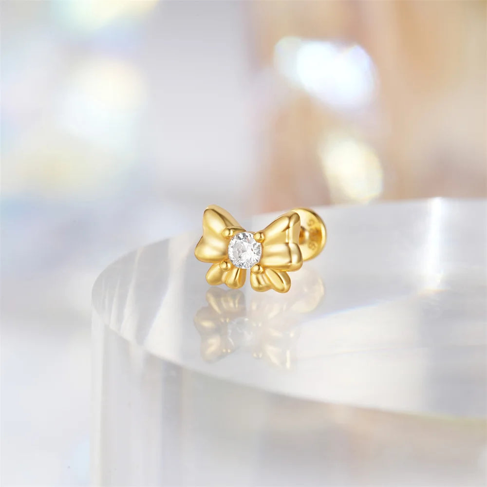 Heart Round Ball Flat Helix Piercing Earring 925 Sterling Silver Ear Studs Geometric Zircon Exquisite Trinket Studs Aretes