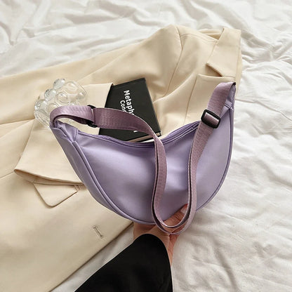 Simple Design Women's Messenger Bag Fashion Ladies Nylon Hobos Small Shoulder Bags Vintage Female Girls Purse Cloth Handbags